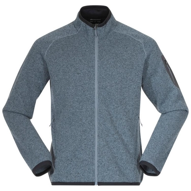 Zip Sweatshirt Bergans Men Kamphaug Knitted Husky Blue