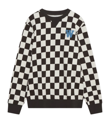 Sweatshirt Wood Wood Unisex Tye Checkered Off White Black Coffee AOP