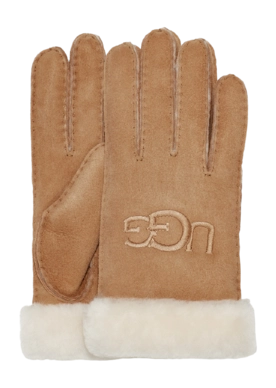 Handschuhe UGG Shearling Ugg Embroider Glove Damen Chestnut