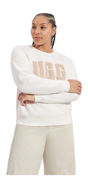 Trui UGG Women Madeline Fuzzy Logo Crewneck Nimbus/Sand