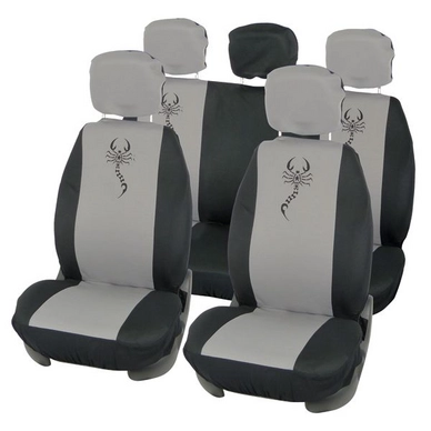 Stoelhoesset Carpoint Scorpion Grijs Zwart (9-delig)