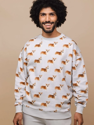 Oversized Sweater Snurk Unisex Corgi Time