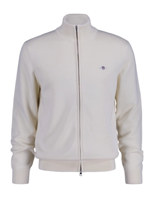Vest GANT Men Cotton Zip Cardigan Cream