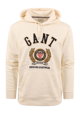 Pull à Capuche GANT Homme Crest Sweat Cream