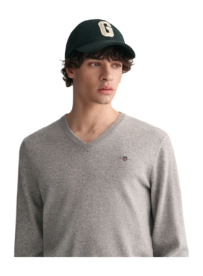 GANT Maglione Uomo In Lana D'Agnello Superfine, Girocollo, Grigio Scuro, Taglia XL, Vestibilità Regolare