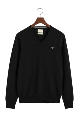 Trui GANT Men Superfine Lambswool V-Neck Black