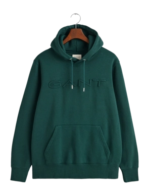 Pull à Capuche GANT Homme Embossed Sweat Tartan Green