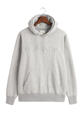 Pull à Capuche GANT Homme Embossed Sweat Grey Melange