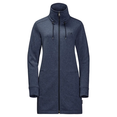 Long-Line Fleece Jack Wolfskin Women Finley Long Jacket Midnight Blue