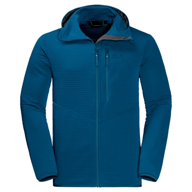Fleece Jack Wolfskin Men Modesto Hooded Glacier Blue