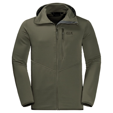 Fleece Jack Wolfskin Men Modesto Hooded Woodland Green