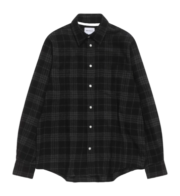 Shirt Norse Projects Men Algot Relaxed Wool Check Charcoal Melange