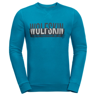 Pullover Jack Wolfskin Slogan Sweatshirt Blue Reef Herren