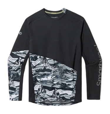 Smartwool Mountainbike Fahrradtrikot Long Sleeve Herren Black Marble Giants Print