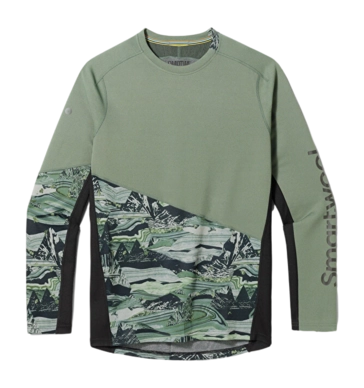 Cycling Jersey Smartwool Men Mountain Bike Long Sleeve Jersey Sage Marble Giants Print
