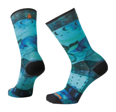 Chaussette de Vélo Smartwool Femme Bike Zero Cushion Celestial Print Crew Socks Capri