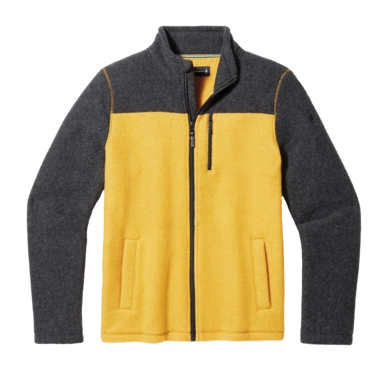 Jacke Smartwool Hudson Trail Fleece Full Zip Jacket Herren Charcoal-Honey Gold