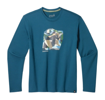 Long Sleeve Shirt Smartwool Men Backcountry Bear Graphic Long Sleeve Tee Twilight Blue