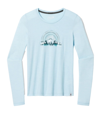 Langarmshirt Smartwool Never Summer Berge Graphic Long Sleeve Tee Damen Winter Sky Heather