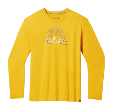 Langarmshirt Smartwool Never Summer Mountains Graphic Long Sleeve Tee Slim Fit Herren Honey Gold