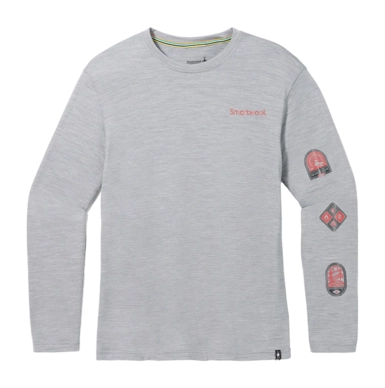 T-shirt Manches Longues Smartwool Unisex Outdoor Patch Graphic Tee Light Gray Heather