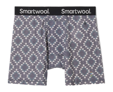 Underwear Smartwool Men Merino Print Boxer Brief Boxed Medium  Gray