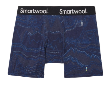 Caleçon Smartwool Men Merino Print Boxer Brief Boxed Deep Navy Digital Summit Print