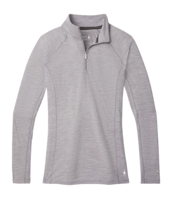 Ondershirt Smartwool Women Classic All-Season Merino Base Layer 1/4 Zip Boxed Light Gray Heather