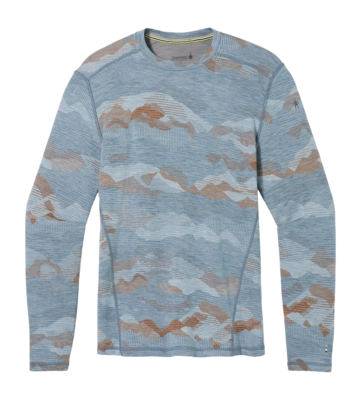 Ondershirt Smartwool Men Classic Thermal Merino Base Layer Crew Boxed Pewter Mtn Scape