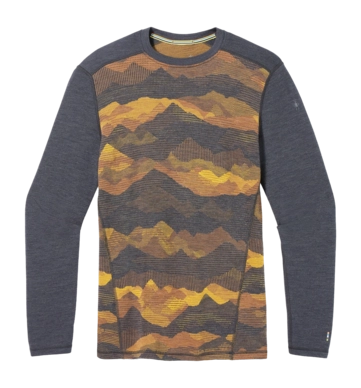 Unterhemd Smartwool Classic Thermal Merino Base Layer Crew Boxed Herren Charcoal Mtn Scape