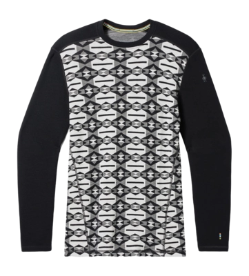 Ondershirt Smartwool Men Classic Thermal Merino Base Layer Crew Boxed Black Colliding Clouds