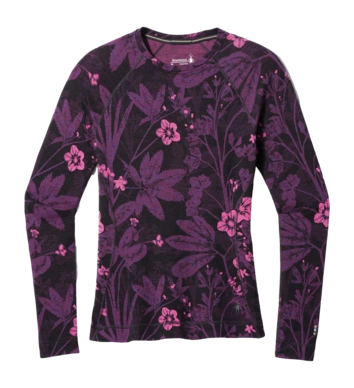 Maillot de Corps Smartwool Women Classic Thermal Merino Base Layer Crew Boxed Purple Iris Floral