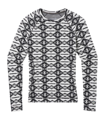 Maillot de Corps Smartwool Femme Thermal Merino Base Layer Crew Boxed Black Colliding Clouds