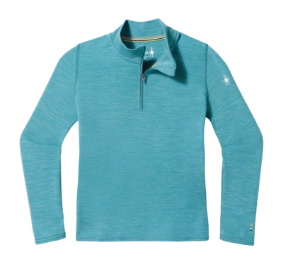 Ondershirt Smartwool Kids Classic Thermal Merino Base Layer 1/4 Zip Boxed Cascade Green Heather
