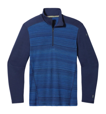 Maillot de Corps Smartwool Men Classic Thermal Merino Base Layer 1/4 Zip Boxed Deep Navy Color Shif