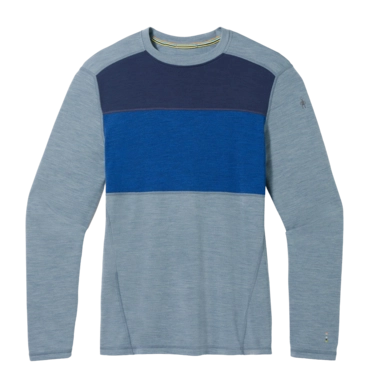Maillot de Corps Smartwool Men Classic Thermal Merino Base Layer Colorblock Crew Boxed Pewter Blue