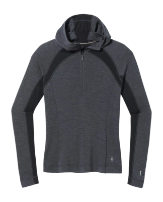 Ondershirt Smartwool Women Classic Thermal Merino Base Layer 1/2 Zip Hoodie Boxed Charcoal Heather