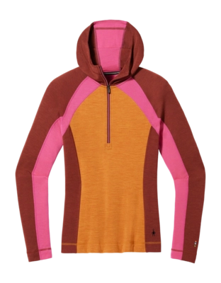 Ondershirt Smartwool Women Classic Thermal Merino Base Layer 1/2 Zip Hoodie Boxed Marmalade Heather
