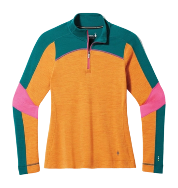 Maillot de Corps Smartwool Women Classic Thermal Merino Base Layer Colorblock 1/4 Zip Boxed