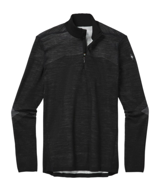 Maillot de Corps Smartwool Men Intraknit Thermal Merino Base Layer 1/4 Zip Black-White