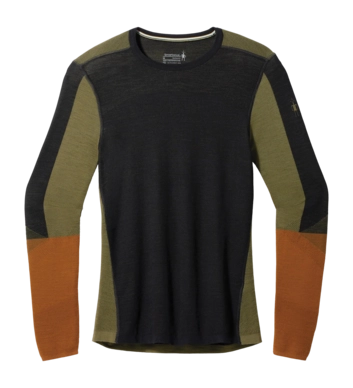Maillot de Corps Smartwool Men Intraknit Thermal Merino Base Layer Colorblock Crew Black-Winter