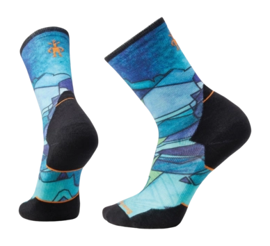 Sok Smartwool Unisex Athlete Edition Run Print Crew Socks Cascade Green