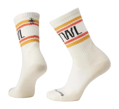 Sok Smartwool Unisex Athletic SMRTWL Retro Stripe Crew Socks Natural