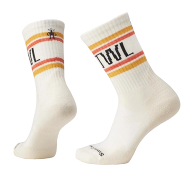 Sok Smartwool Unisex Athletic SMRTWL Retro Stripe Crew Socks White