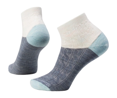 Chaussettes Smartwool Women Everyday Cable Ankle Socks Frosty Green