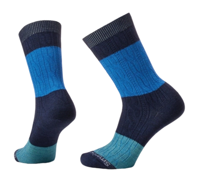 Sok Smartwool Unisex Everyday Color Block Cable Crew Socks Deep Navy