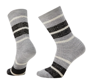 Socken Smartwool Everyday Striped Cable Crew Socks Unisex Light Gray