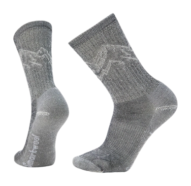 Chaussettes Smartwool Unisexe Hike Classic Edition Light Cushion Mountain Pattern Crew Noir
