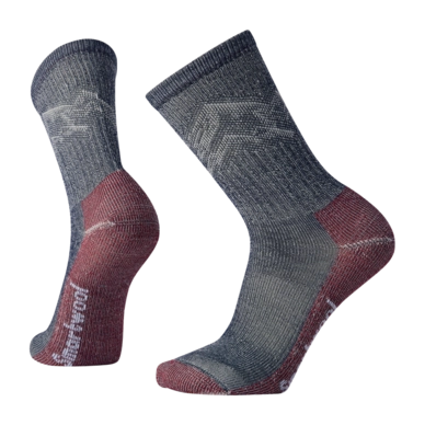Sok Smartwool Unisex Hike Classic Edition Light Cushion Mountain Pattern Crew Socks Deep Navy