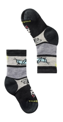 Sok Smartwool Kids Hike Full Cushion Garden Bugs Pattern Crew Socks Charcoal